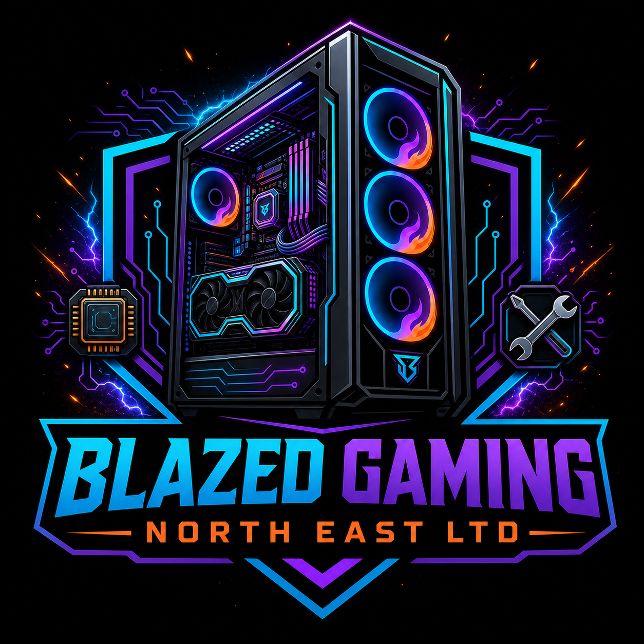 Blazed Gaming North East custom gaming PC logo